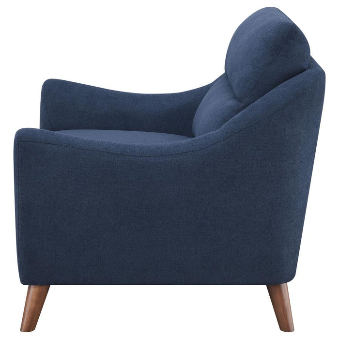 Gano Sloped Arm Upholstered Chair Navy Blue