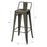 30 Inch Set of 4 Vintage Metal Bar Stool with Removable Middle Back