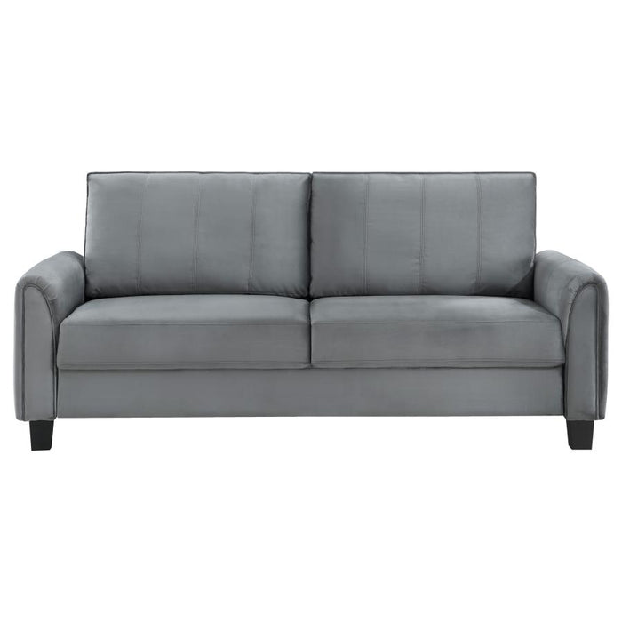 Davis 3-Piece Upholstered Rolled Arm Sofa Grey