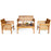 4 Pieces Outdoor Acacia Wood Sofa Furniture Set