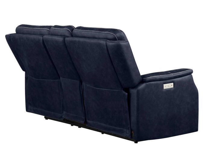 Valencia Dual-Power Leatherette Reclining Console Loveseat