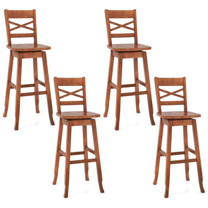 Swivel 30-Inch Bar Height Stool Set of 2 with Footrest