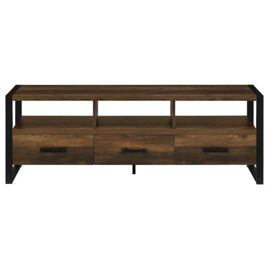 James 3-drawer Composite Wood 60" TV Stand Dark Pine