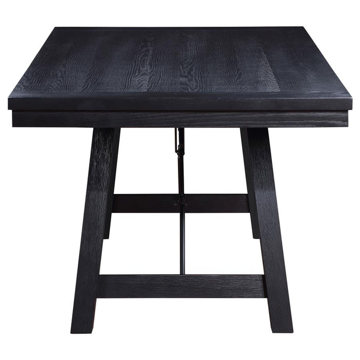 Newport 5-Piece Rectangular Trestle Table Dining Set Black