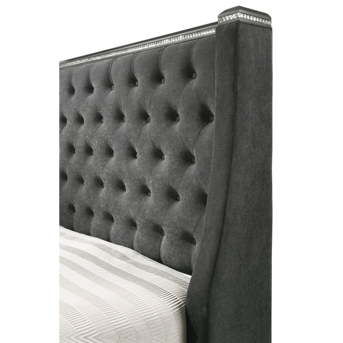 Giovani Gray Upholstered Panel Bed