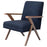 Cheryl Wooden Arms Accent Chair Dark Blue And Walnut