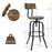 Industrial Adjustable Swivel Bar Stool with Arc-Shaped Backrest