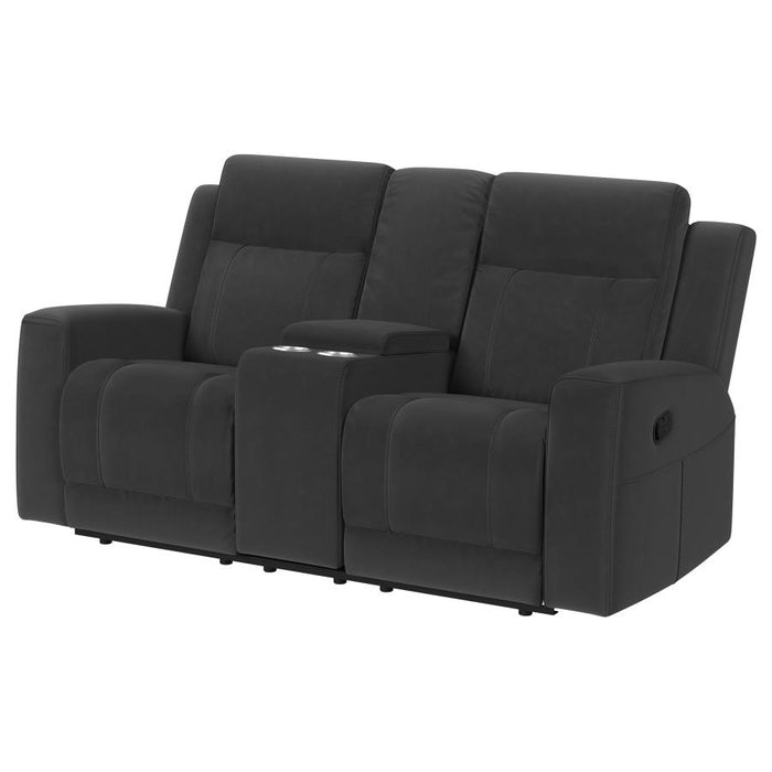 Brentwood Upholstered Motion Reclining Loveseat Black