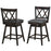 2 Pieces 25 Inch Swivel Counter Height Barstool Set with Rubber Wood Legs