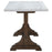 Aldrich Counter Height Trestle Base Dining Table with Genuine White Marble Top Dark Brown