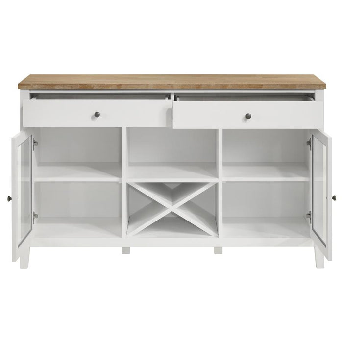 Hollis 2-door Dining Sideboard with Drawers Brown and White