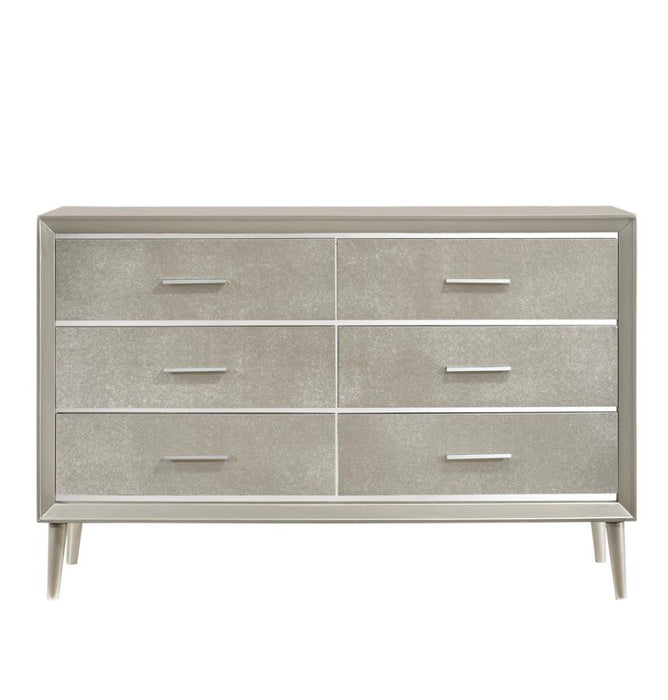 Ramon 6-drawer Dresser Metallic Sterling