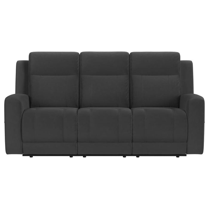 Brentwood 3-piece Upholstered Reclining Sofa Set Black