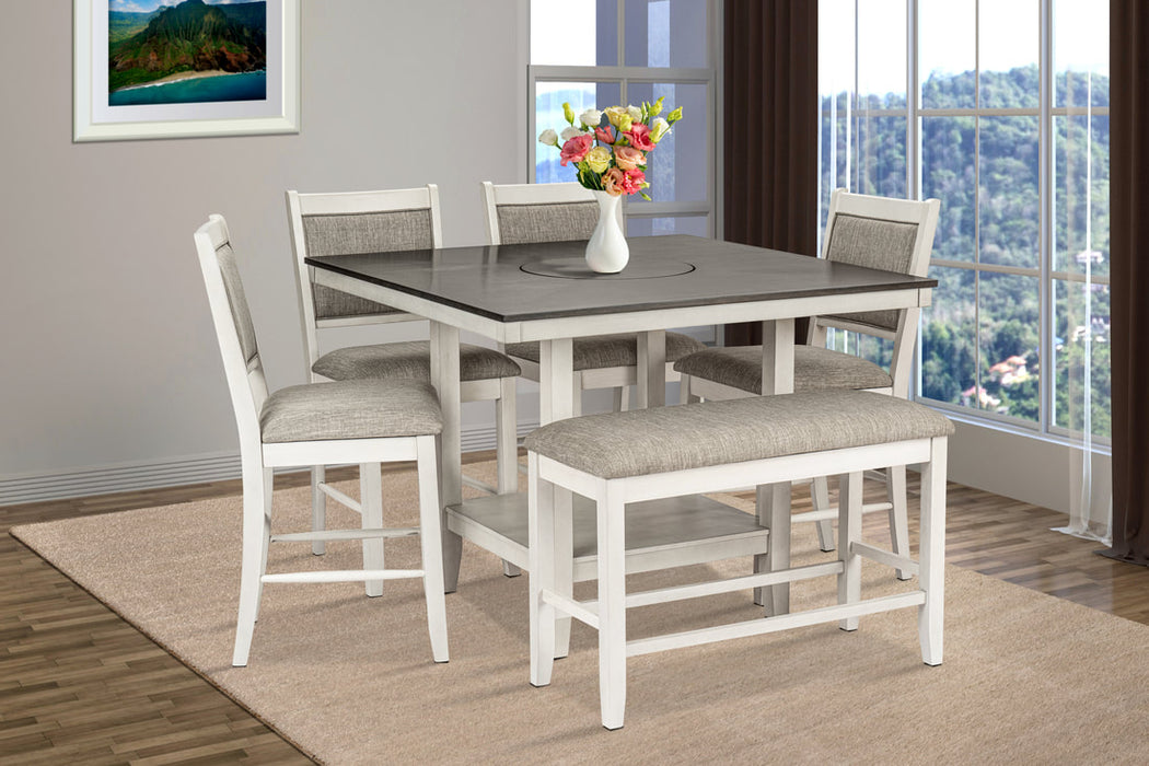 Counter Height Table + 4 Chair + Bench Set