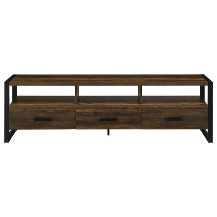 James 3-drawer Composite Wood 71" TV Stand Dark Pine