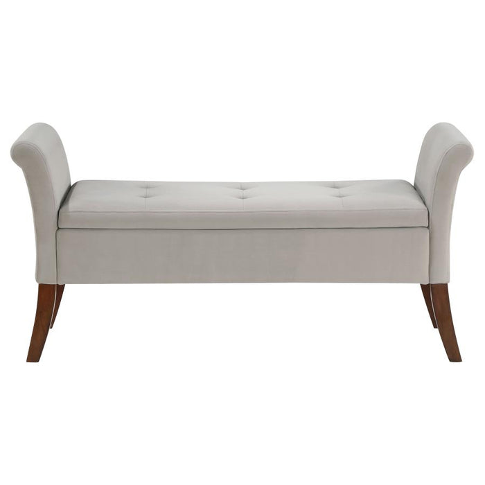 Farrah Upholstered Rolled Arms Storage Bench