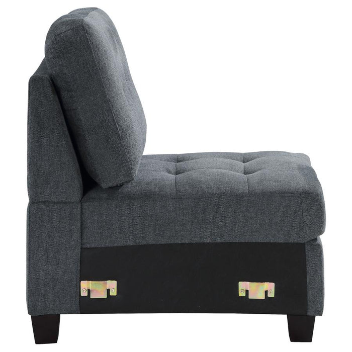 Georgina Upholstered Armless Chair Steel Grey