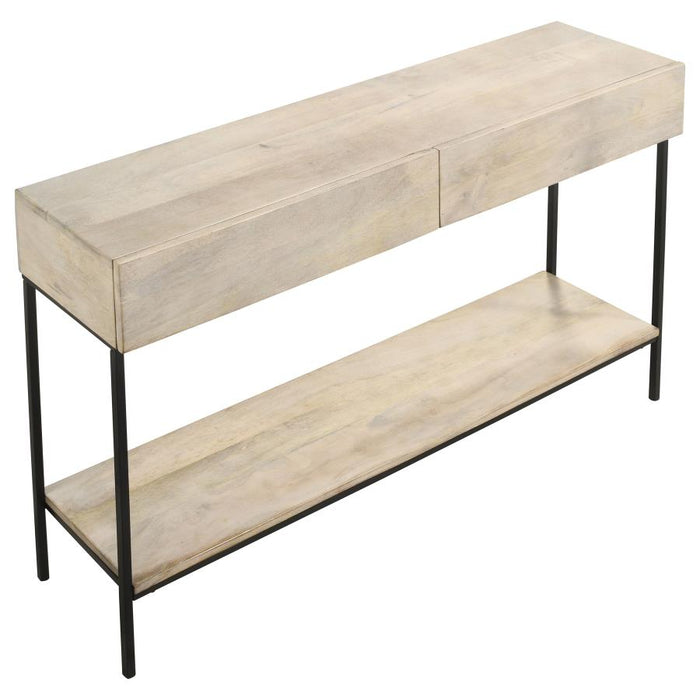 Rubeus 2-Drawer Console Table With Open Shelf White Washed