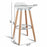 Set of 2 ABS Bar Stools with Wooden Legs