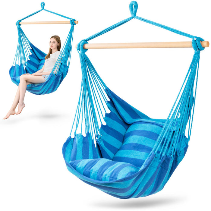 Outdoor Porch Yard Deluxe Hammock Rope Chair