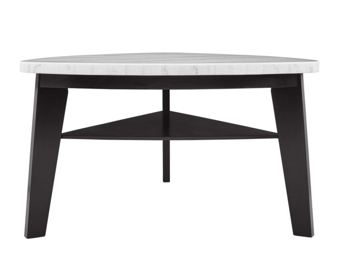 Carrara 60-inch Triangular Marble Top Counter Table