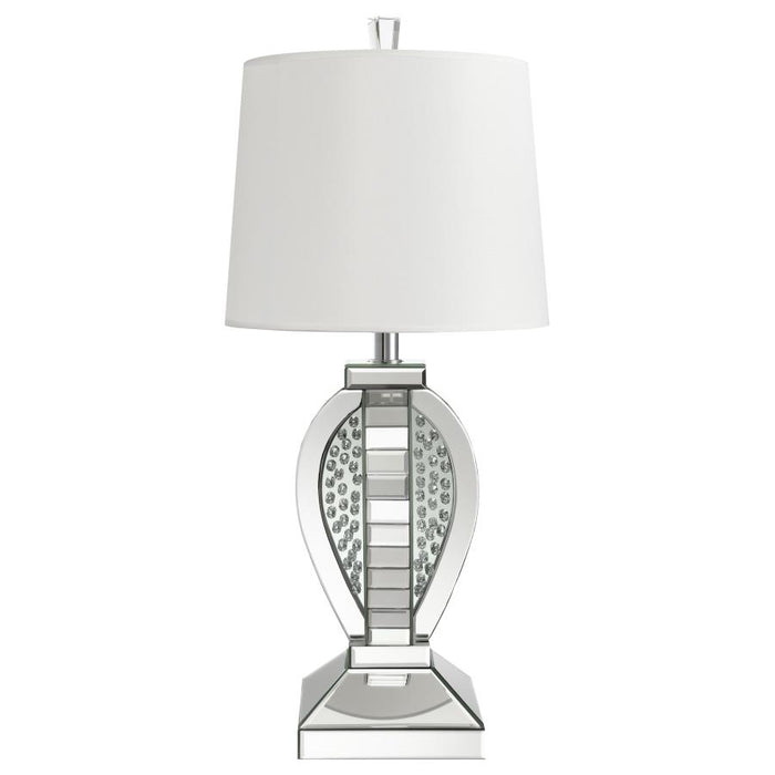 Klein Table Lamp With Drum Shade White And Mirror