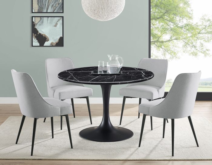 Colfax 45 inch Round Marble Dining Table