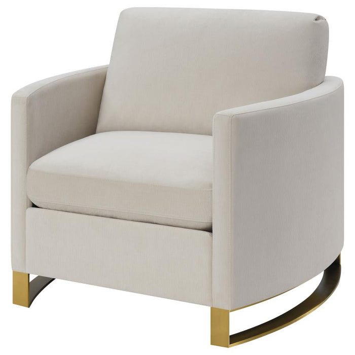 Corliss Upholstered Arched Arms Chair Beige