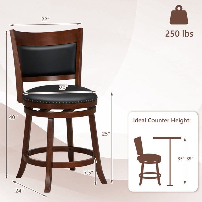 Swivel Bar Stools Set of 2 with 20 Inch Wider Cushioned Seat