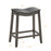 Set of 2 PU Leather Saddle Bar Stools with Rubber Wood Legs