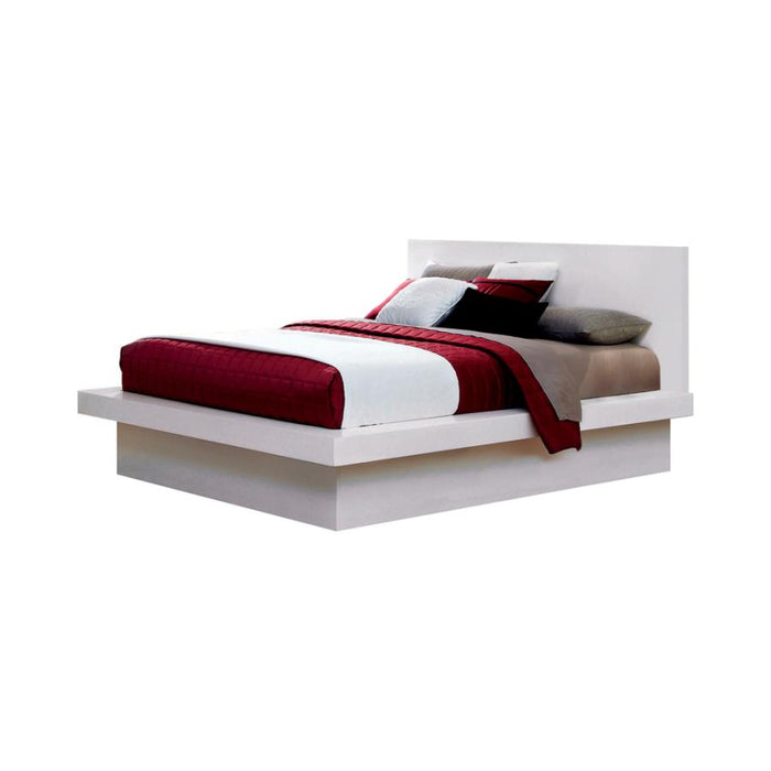 Jessica Platform Bed with Rail Seating White