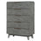 Nathan 5-drawer Chest White Marble and Grey