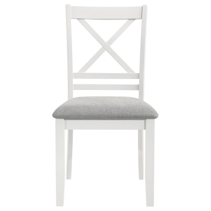 Hollis Cross Back Wood Dining Side Chair White (Set of 2)