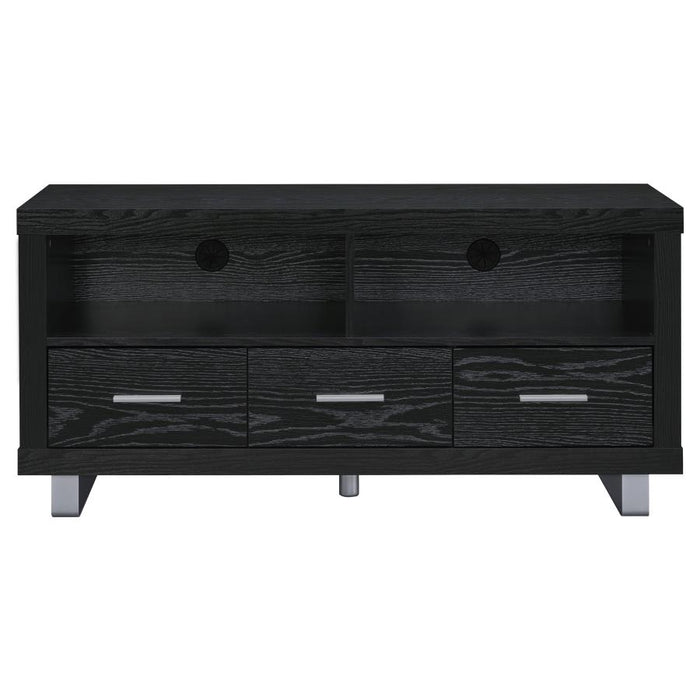 Alton 48″ 3-Drawer TV Console Black Oak