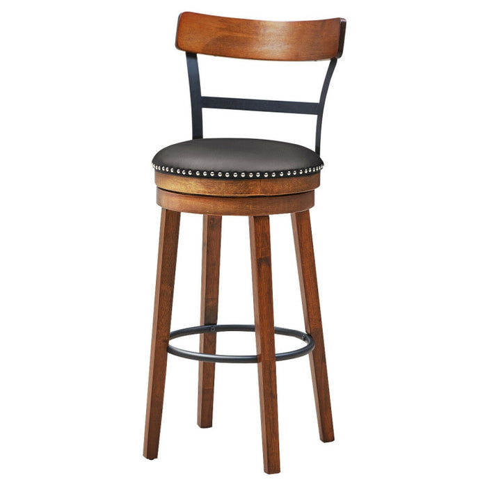 25.5 Inch/30.5 Inch 360-Degree Bar Swivel Stools with Leather Padded