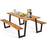 70 Inch Dining Table Set with Seats and Umbrella Hole