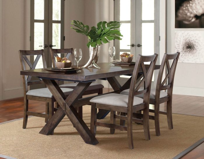 Astoria 62-80″ Dining Table w/18-inch Leaf