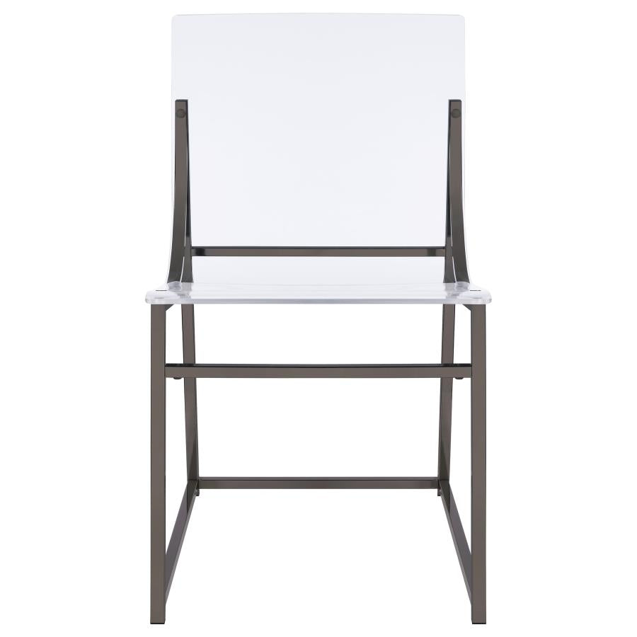 Adino Acrylic Dining Side Chair Clear and Black Nickel (Set of 2)