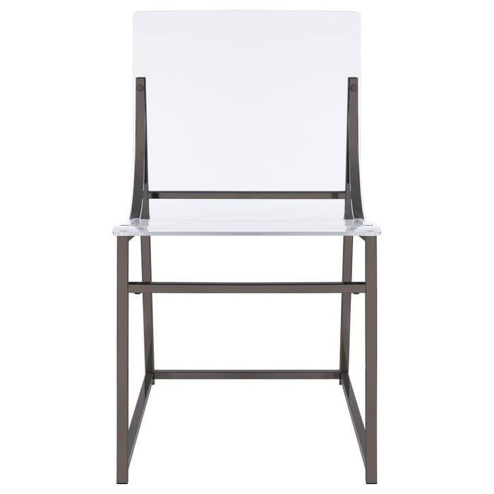 Adino Acrylic Dining Side Chair Clear and Black Nickel (Set of 2)