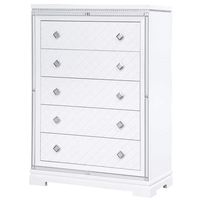 Eleanor Rectangular 5-drawer Chest White