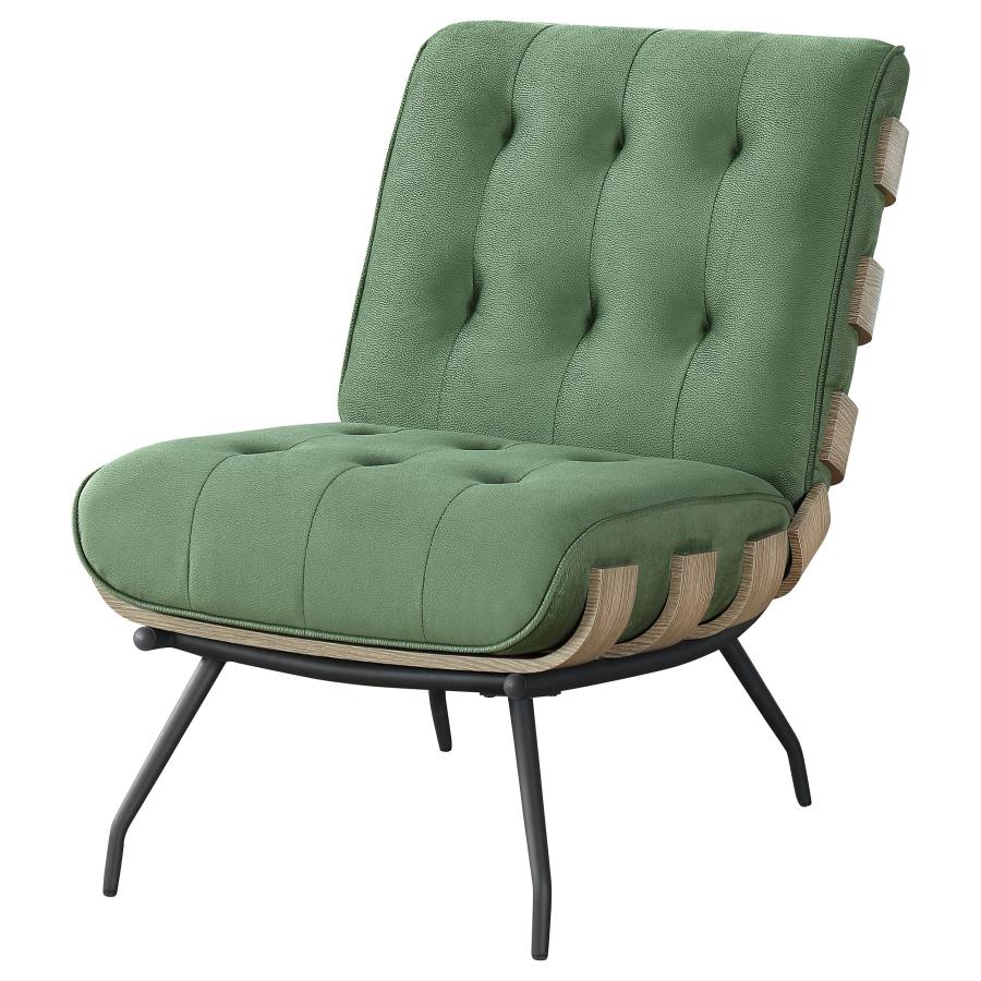Aloma Armless Tufted Accent Chair Green