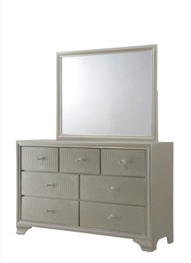 Lyssa Champagne LED Upholstered Panel Bedroom Set