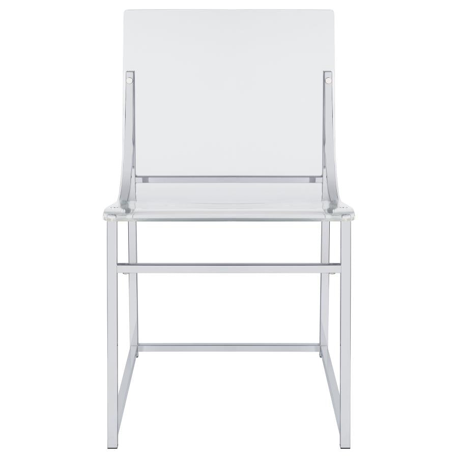 Adino Acrylic Dining Side Chair Clear and Chrome (Set of 2)