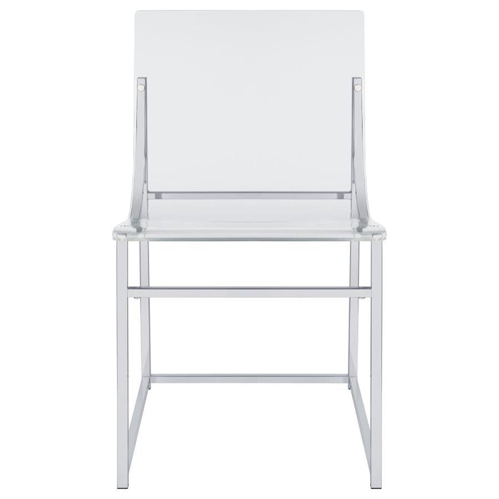 Adino Acrylic Dining Side Chair Clear and Chrome (Set of 2)