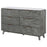 Nathan 6-drawer Dresser White Marble and Grey