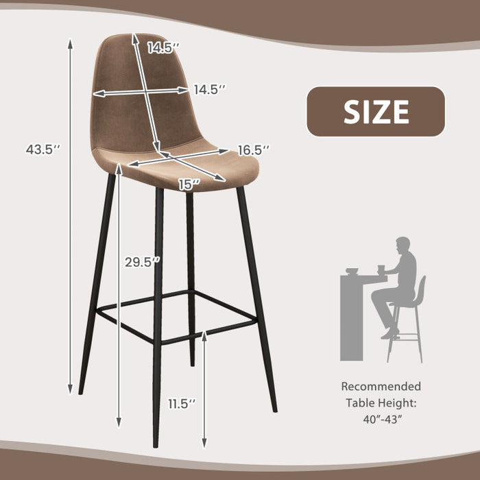 29.5 Inches High Back Bar Stools Set of 2