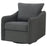 Madia Boucle Upholstered Swivel Glider Chair Charcoal Grey