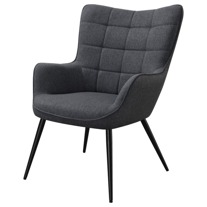 Isla Upholstered Flared Arms Accent Chair With Grid Tufted