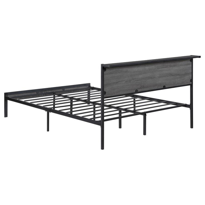 Ricky Full Platform Bed Grey And Black