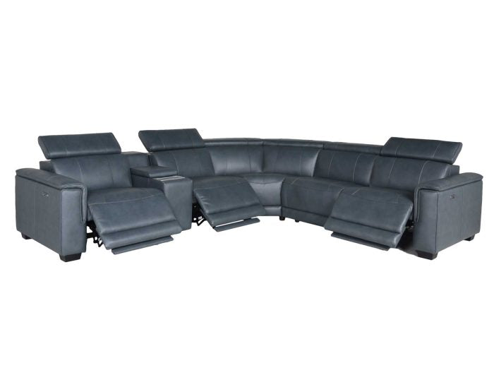 Lorenzo 6-Piece Dual-Power Reclining Modular Leather Sectional